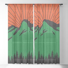 Vintage Zion National Park Utah Mountain Souvenir Retro 60s Sheer Curtain