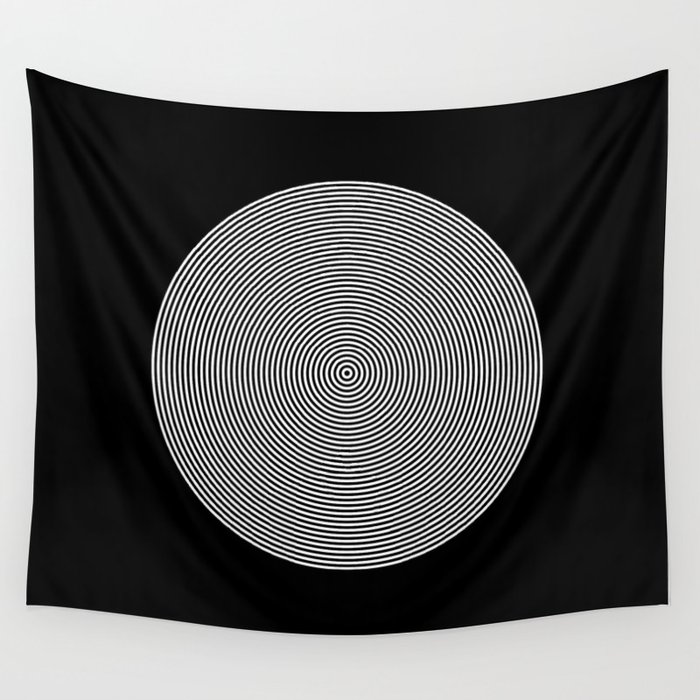 Hypnotic Circles optical illusion Wall Tapestry