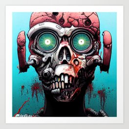 Skull punk fantasy, sci fi, future, apocalypse, cool Art Print