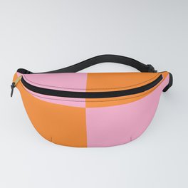 mod pink and orange squares Fanny Pack
