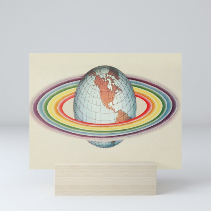 Psycho-harmonial philosophy - Peter Pearson - 1910  Rainbow Saturn Rings Around Earth Mini Art Print