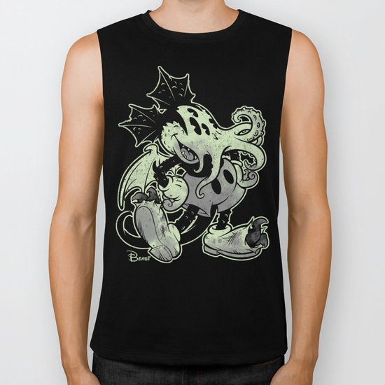 MICKTHULHU MOUSE (monochrome) Biker Tank