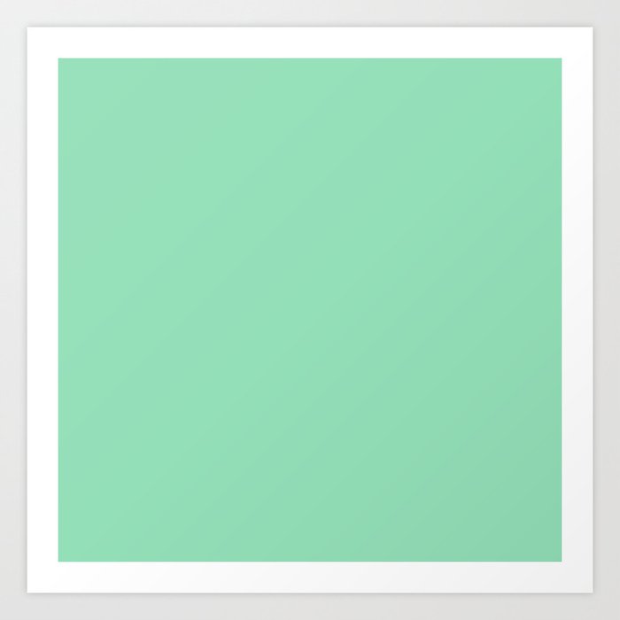 Pastel Sea Green Color Art Print By Nicnak85 Society6