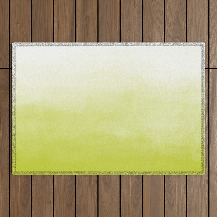 Ombre Paint Color Wash (chartreuse/white) Outdoor Rug