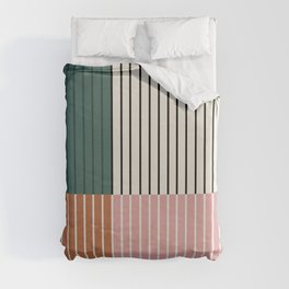 Color Block Line Abstract V Duvet Cover