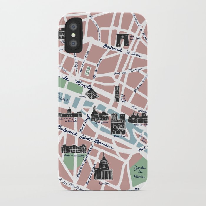 Paris Map iPhone Case