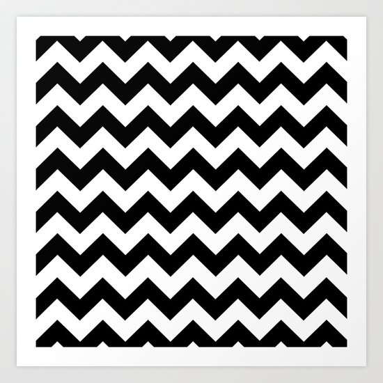 Chevron (Black/White) Art Print