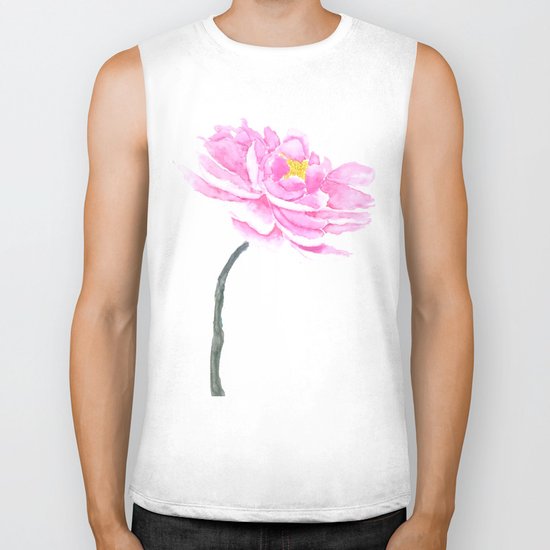 pink peony Biker Tank