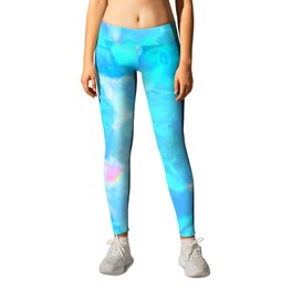 Wild And Wacky Blobby Design (Magical Cyan) Leggings | Wild, Impressionism, Allover, Multicolored, Impressionist, Tropical, Abstract, Bright, Colorful, Fun 