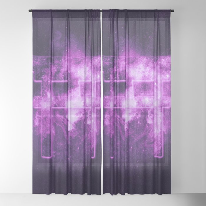 Shinto Symbol Japan Gate Torii Gate Abstract Night Sky Background Sheer Curtain By Allexxandarx