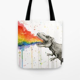 T-Rex Rainbow Puke Tote Bag