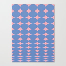 Retro Round Pattern - Pink Blue Canvas Print