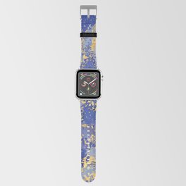 Watercolor navy blue purple gold floral Apple Watch Band