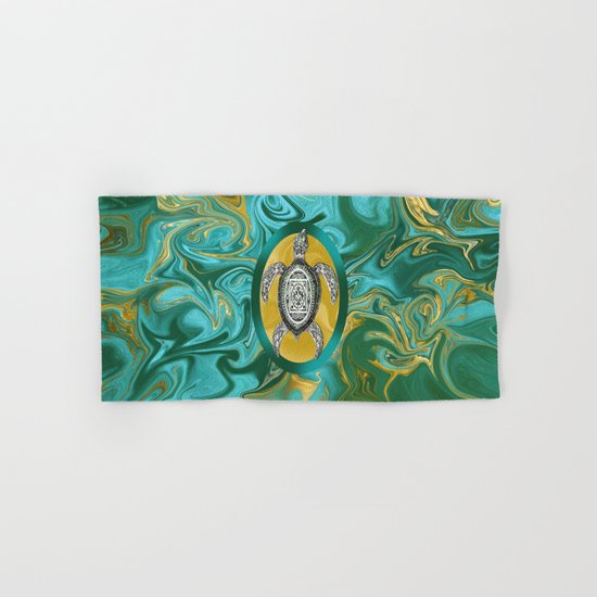 Aztec Emblem Sea Turtle Hand & Bath Towel