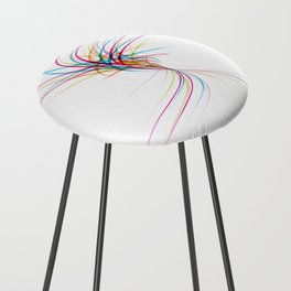 Abstract Curved Colored Lines. Counter Stool