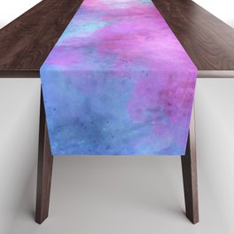 Modern pink teal lilac abstract watercolor Table Runner