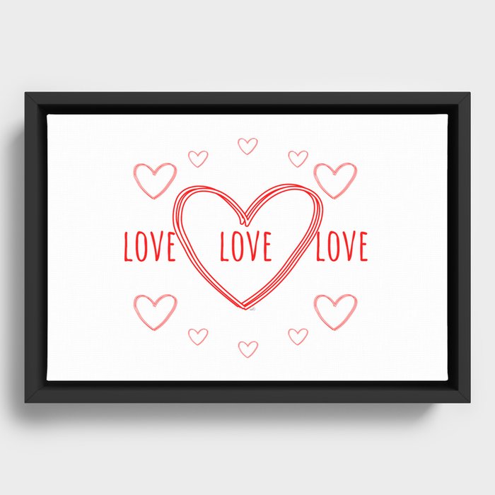 Love-Love-Love Framed Canvas