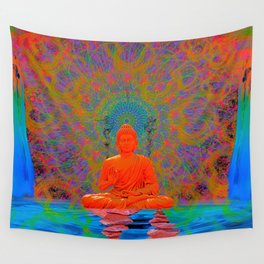 Cool Water Zen (Ultraviolet) (psychedelic, meditation) Wall Tapestry