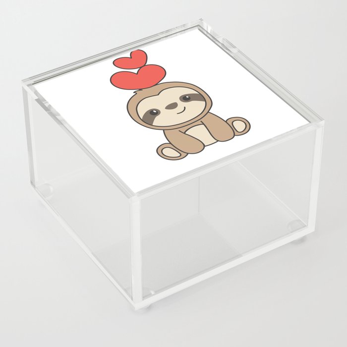 Sloth Cute Animals With Hearts Favorite Animal Acrylic Box