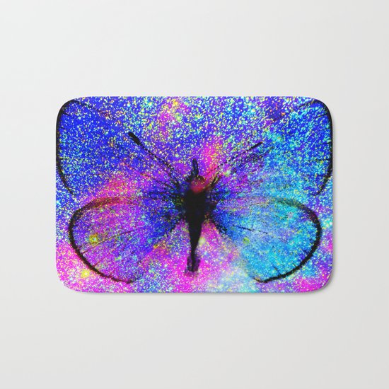 Celestial Butterfly : Bright & Colorful Bath Mat