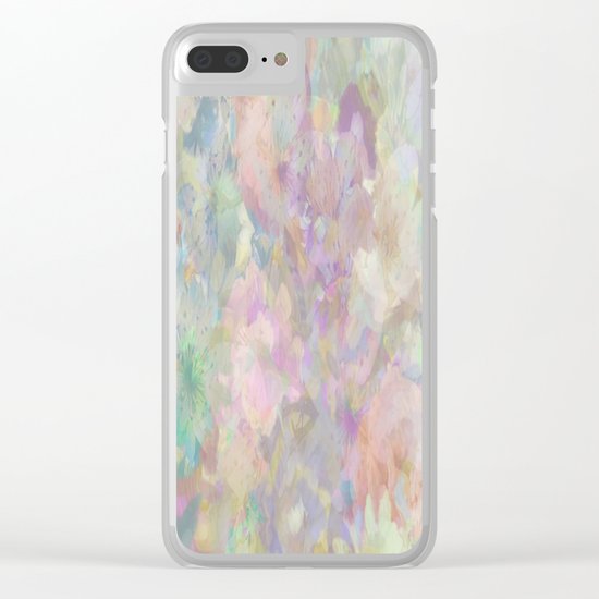 Sweet Spring Pastel Floral Abstract Clear iPhone Case