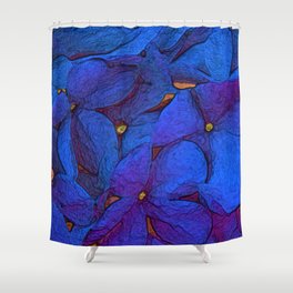 Crinkly floral blue Shower Curtain