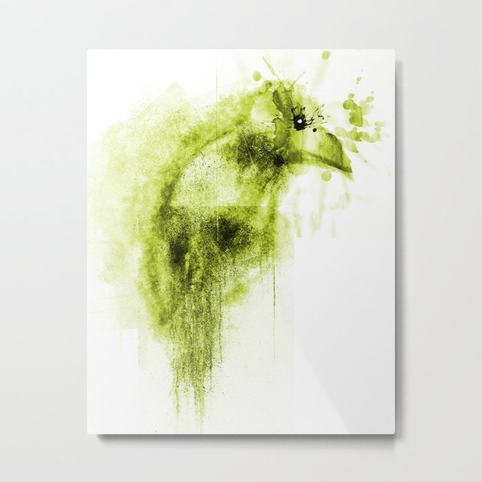 Splatter Bird Green Metal Print