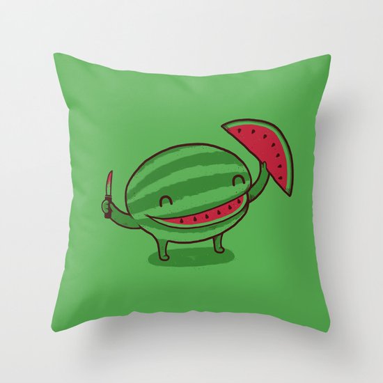 A Happy Slice of Life Throw Pillow