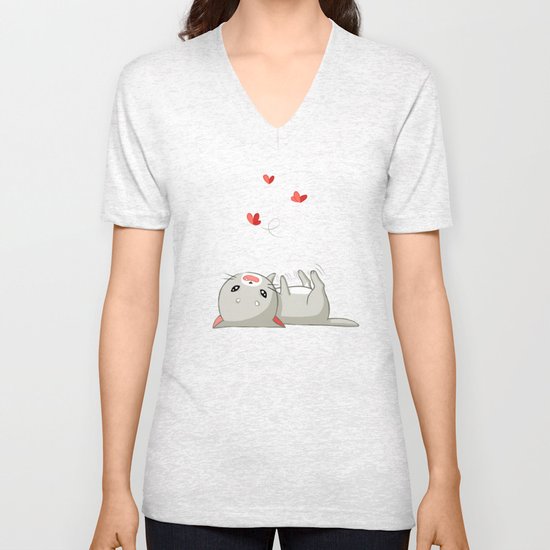 Playing Kitten Unisex V-Neck