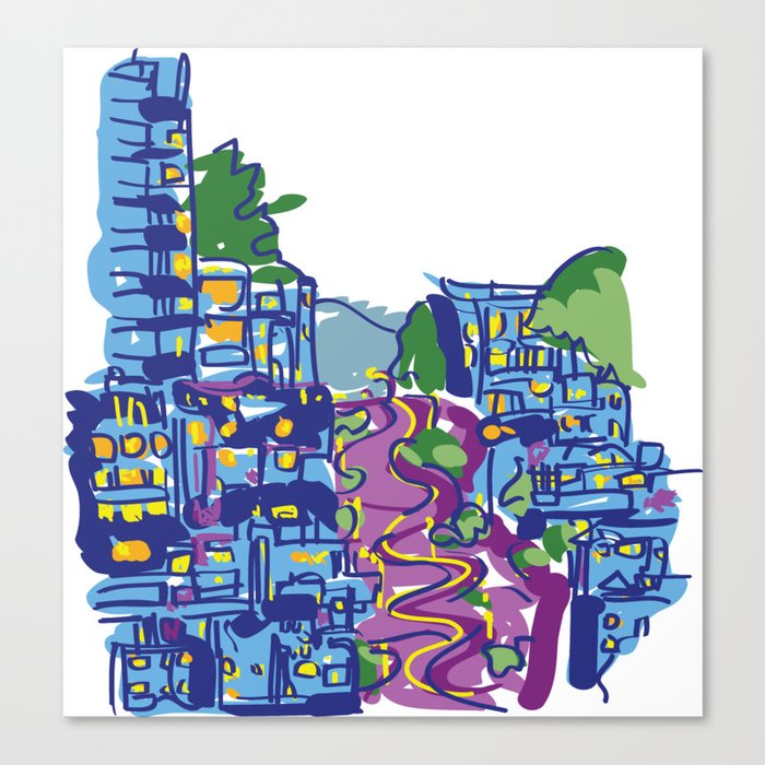 Lombard Street Abstract Canvas Print