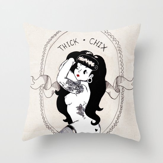 THICK-CHIX Throw Pillow
