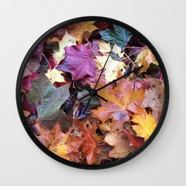 Fallen Fall Leaves Wall Clock
