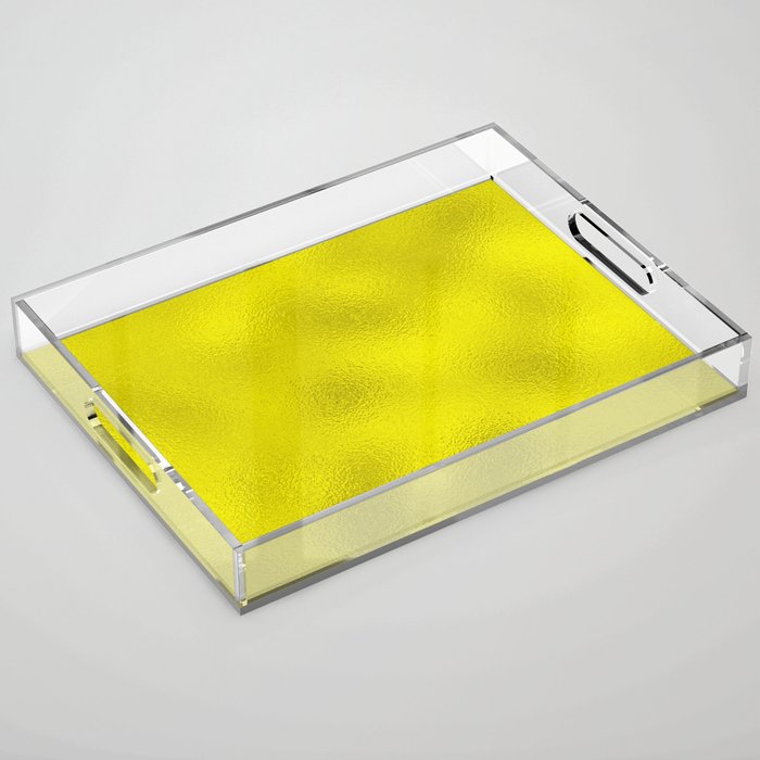 Yellow Neon Glass Foil Modern Collection Acrylic Tray