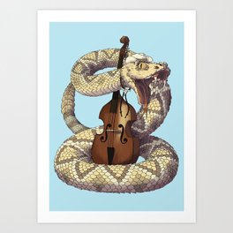 D is for Diamondback Rattlesnake, Western Art Print