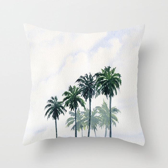 Palm Trees Throw Pillow by Melly Terpening Society6