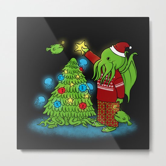 Cthulhu's Happy Holidays Metal Print