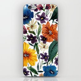Spring Loose Watercolor Flowers iPhone Skin