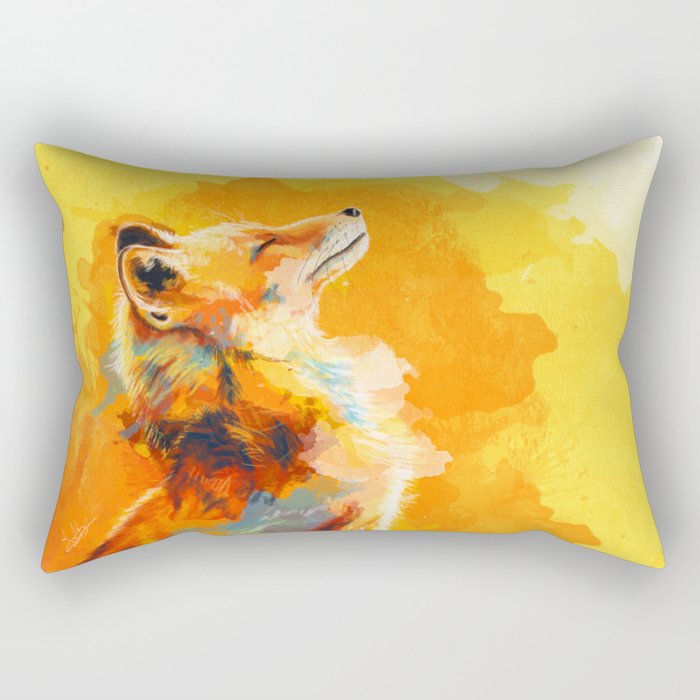 Blissful Light - Fox portrait Rectangular Pillow