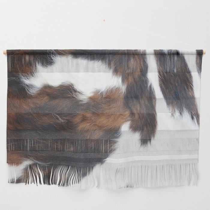 Kisses From The West - Faux Cowhide Modern Southwestern Print Wall Hanging
