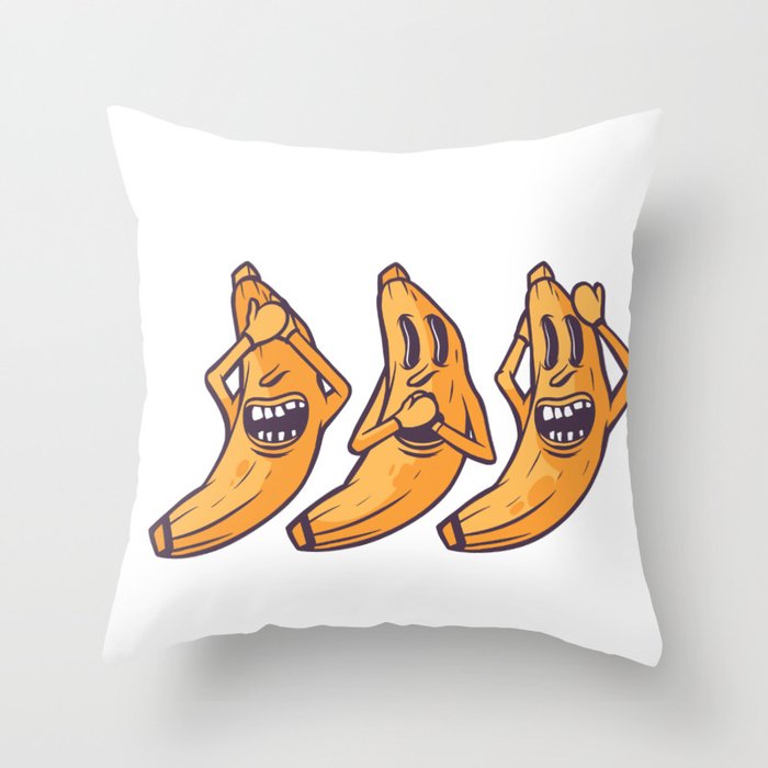 Crazy bananas Throw Pillow