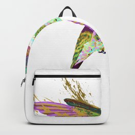 Colorful Splash Flying Bird Hummingbird Backpack