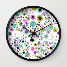 Bubble Party White Background Wall Clock