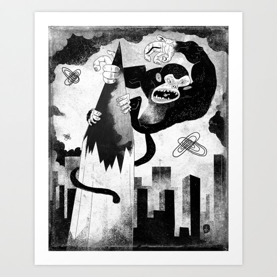 King Kong Sized Writer's Block Art Print