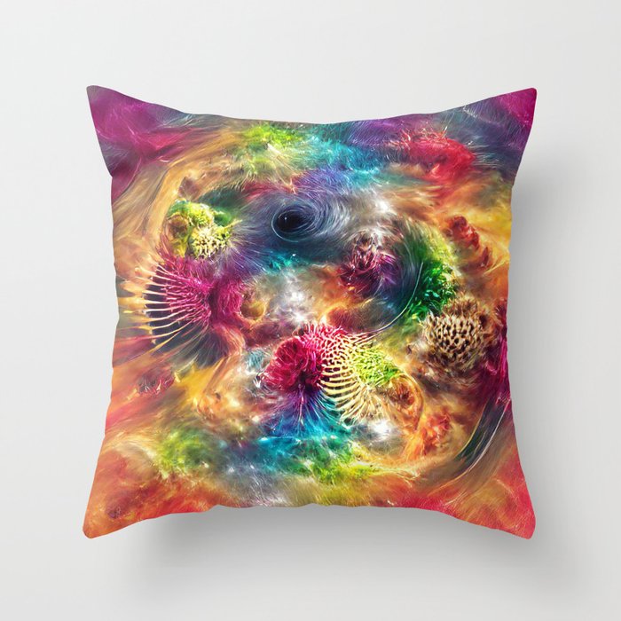 Rainbow Explosion Throw Pillow