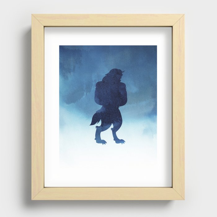 Beast Silhouette - Beauty and the Beast Recessed Framed Print