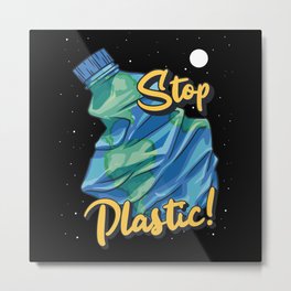 Environmental Protection, Stop Plastic Waste Metal Print | Savetheplanet, Climateprotection, Climate, Sea, Littering, Nature, Demonstration, Garbageisland, Pollution, Plasticbottle 