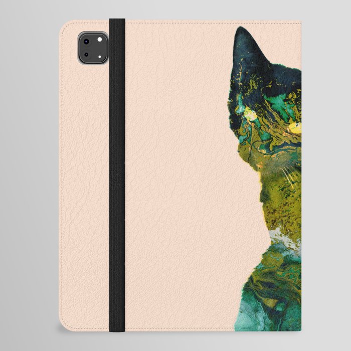 Marble Watercolor Cat iPad Folio Case