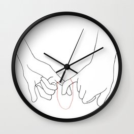 The Red String of Fate Wall Clock
