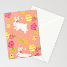 Happy Easter Chicken And Rabbit Collection Stationery Card