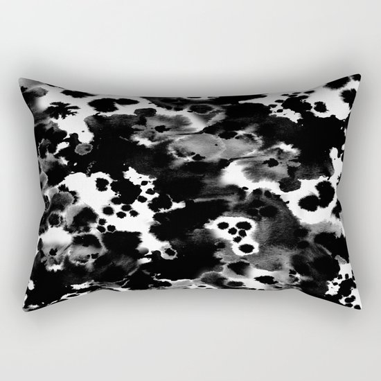 Peti - black and white minimal marble abstract painting brushstrokes modern urban hipster bklyn art Rectangular Pillow